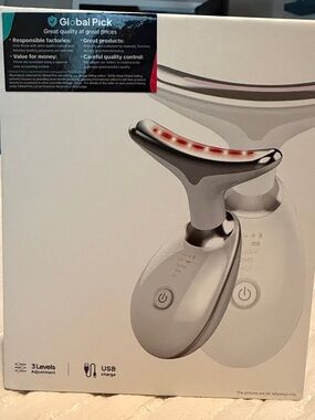 Global Pick LED Facial Massager - White/Silver